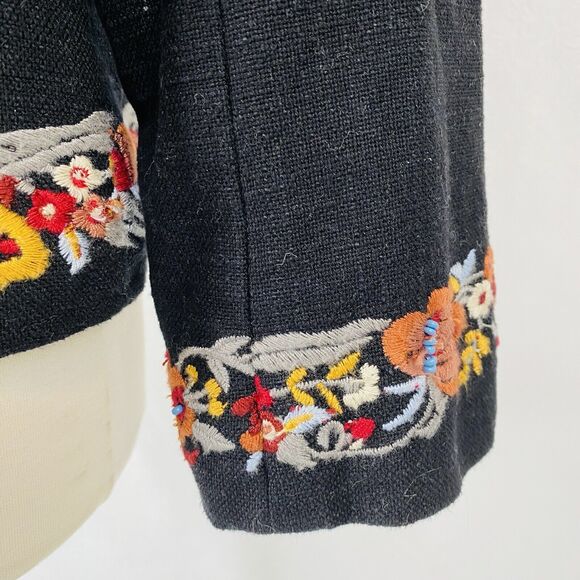 Maeve Size 6 Ellen Black Embroidered Blazer - Picture 3 of 11